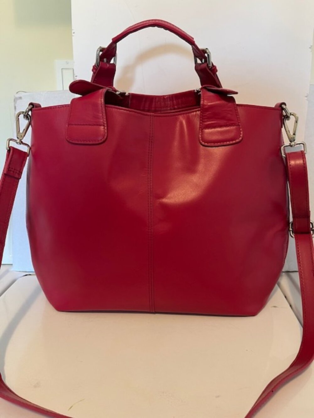Rose pink large tote bag.